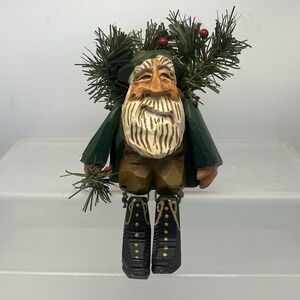 David Frykman Portfolio Santa Shelf Sitter; Carved Wood, Christmas, Mantle